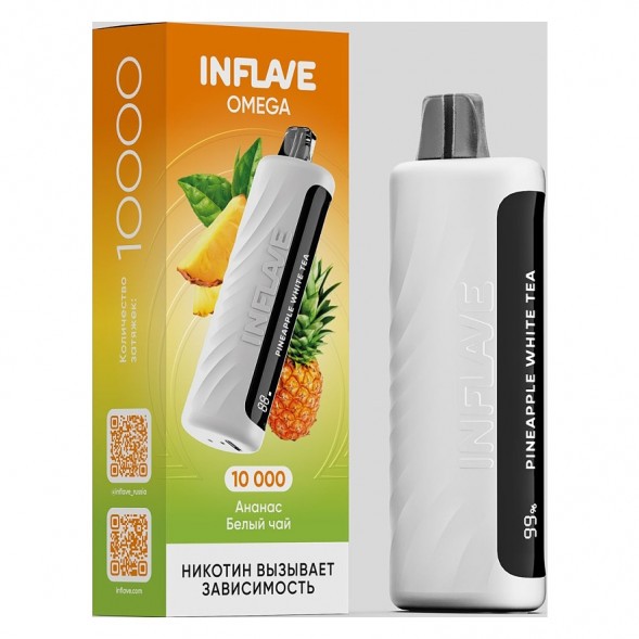 INFLAVE OMEGA - Ананас Белый Чай (Pineapple White Tea, 10000 затяжек) купить в Воронеже