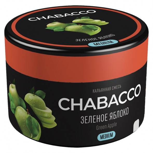 Смесь Chabacco MEDIUM - Green Apple (Зелёное Яблоко, 40 грамм) купить в Воронеже