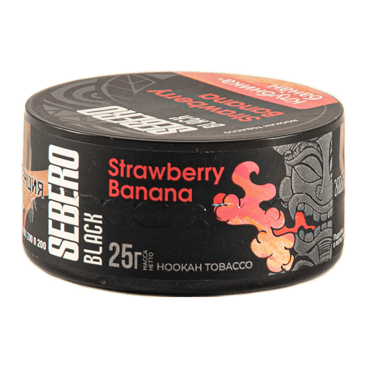 Табак Sebero Black - Strawberry Banana (Клубника и Банан, 25 грамм) купить в Воронеже
