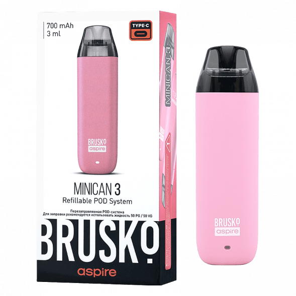 Электронная сигарета Brusko - Minican 3 (700 mAh, Розовый) купить в Воронеже