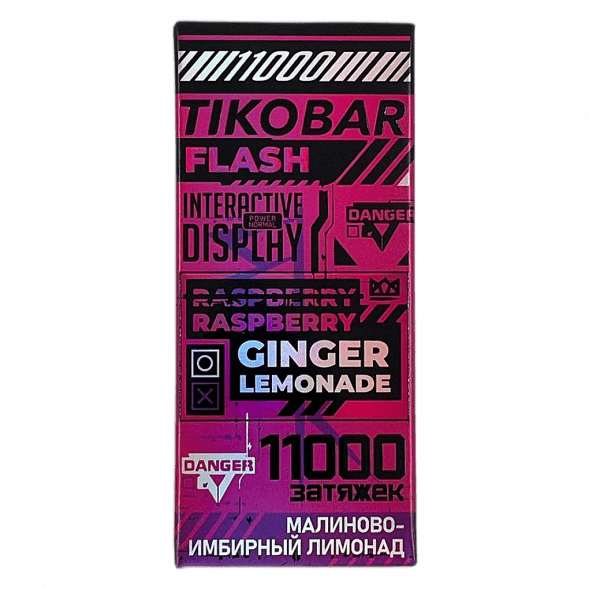 TIKOBAR FLASH - Малиново-Имбирный Лимонад (Raspberry Ginger Lemonade, 11000 затяжек) купить в Воронеже