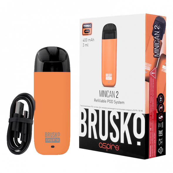Электронная сигарета Brusko - Minican 2 (400 mAh, Оранжевый) купить в Воронеже