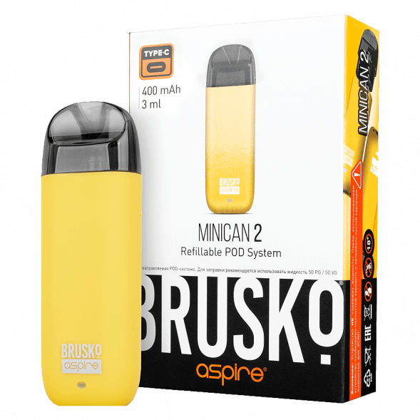 Электронная сигарета Brusko - Minican 2 (400 mAh, Жёлтый) купить в Воронеже
