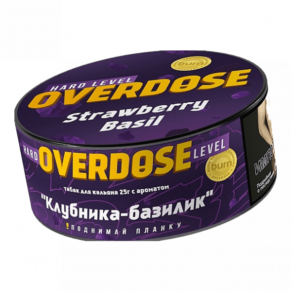 Табак Overdose - Strawberry Basil (Клубника-Базилик, 25 грамм) купить в Воронеже