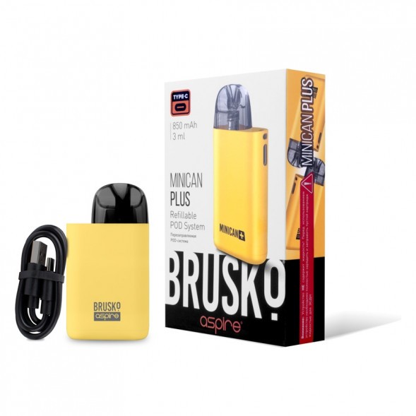 Электронная сигарета Brusko - Minican Plus (850 mAh, Жёлтый) купить в Воронеже