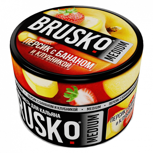 Смесь Brusko Medium - Персик с Бананом и Клубникой (50 грамм) купить в Воронеже