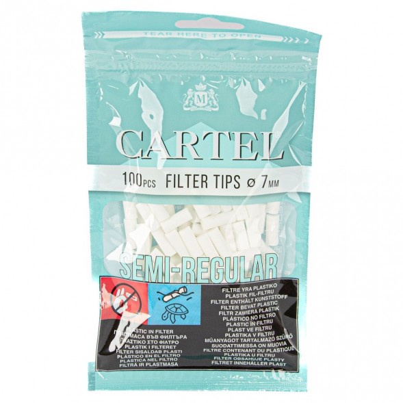 Фильтры для самокруток Cartel - Semi Regular (100 штук, 15х7 мм) купить в Воронеже