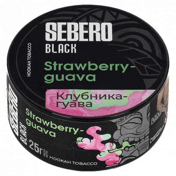 Табак Sebero Black - Strawberry Guava (Клубника и Гуава, 25 грамм) купить в Воронеже