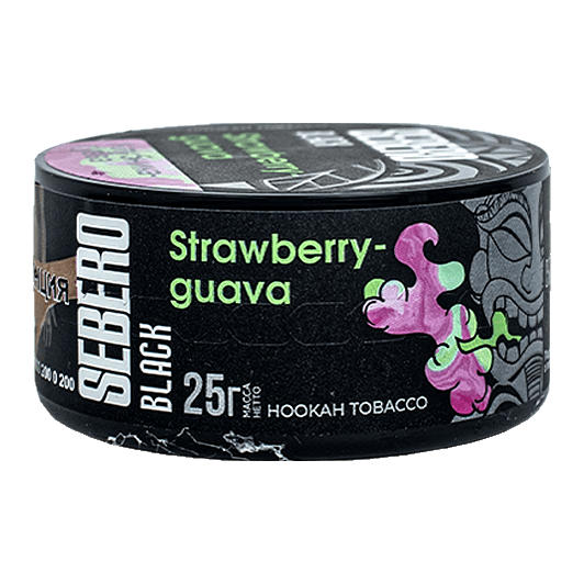 Табак Sebero Black - Strawberry Guava (Клубника и Гуава, 25 грамм) купить в Воронеже