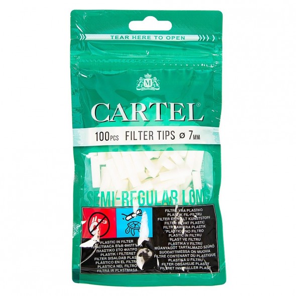 Фильтры для самокруток Cartel - Semi Regular Long (100 штук, 22х7 мм) купить в Воронеже