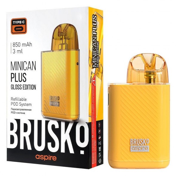 Электронная сигарета Brusko - Minican Plus Gloss Edition (850 mAh, Жёлтый) купить в Воронеже