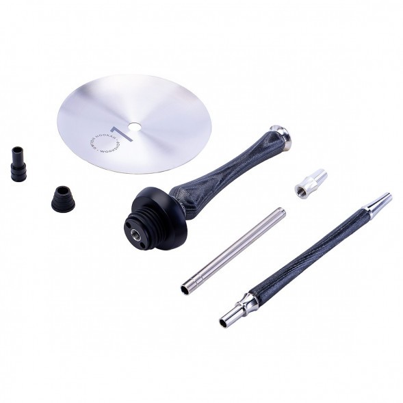 Кальян UNION - Sleek Standart Black Silver (Чёрный с Серебром, Без Колбы) купить в Воронеже