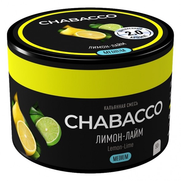 Смесь Chabacco MEDIUM - Lemon-Lime (Лимон - Лайм, 50 грамм) купить в Воронеже