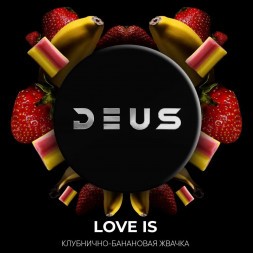 Табак Deus - Love Is (Клубнично-Банановая Жвачка, 100 грамм)