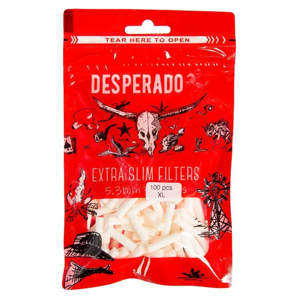 Фильтры для самокруток Desperado - Extra Slim XL (100 штук, 22х5 мм) купить в Воронеже