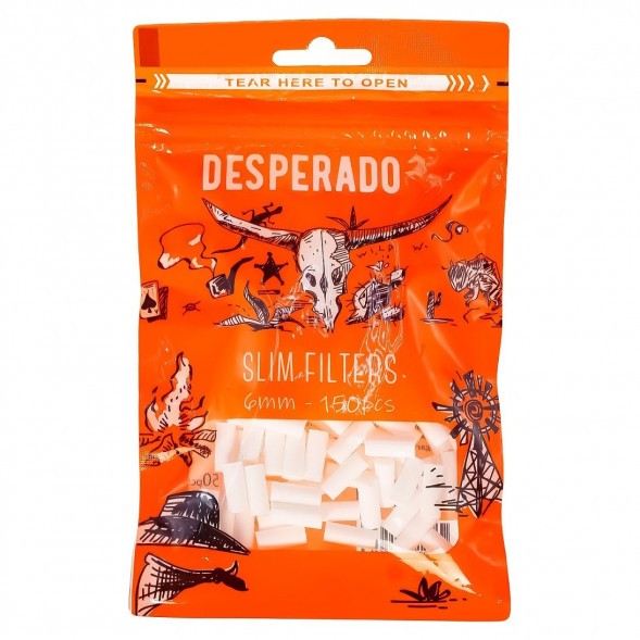 Фильтры для самокруток Desperado - Slim (150 штук, 15х6 мм) купить в Воронеже