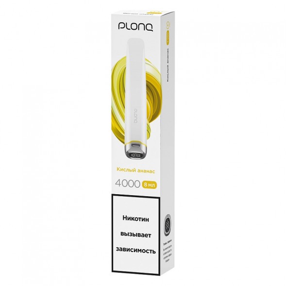 PLONQ PLUS PRO - Кислый Ананас (Sour Pineapple, 4000 затяжек) купить в Воронеже