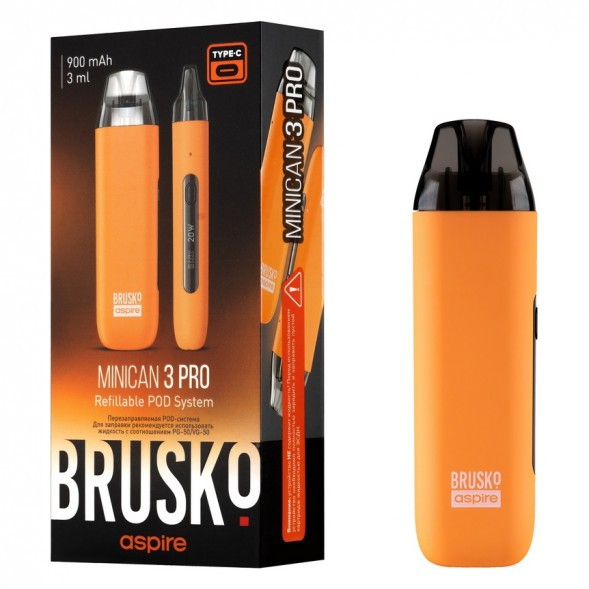 Электронная сигарета Brusko - Minican 3 PRO (900 mAh, Оранжевый) купить в Воронеже